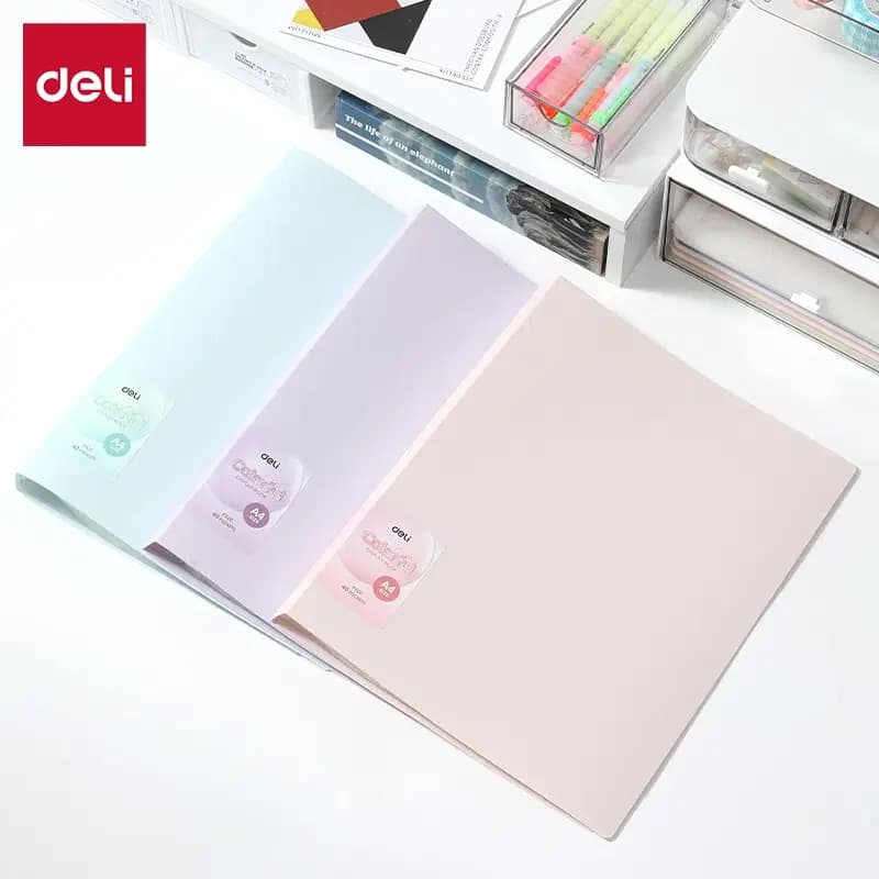 Porte Fiches A4 30 Pochettes 60vues Colorful Deli F912
