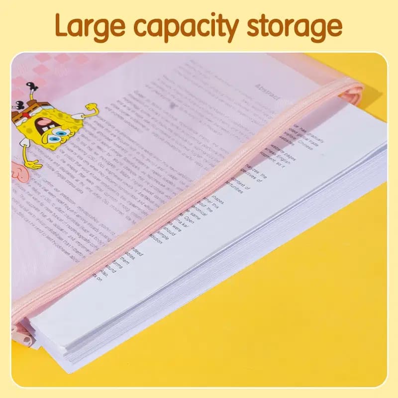 Pochette Pour Document Zip en Filet A4 Spongebob Deli Ref H982 2
