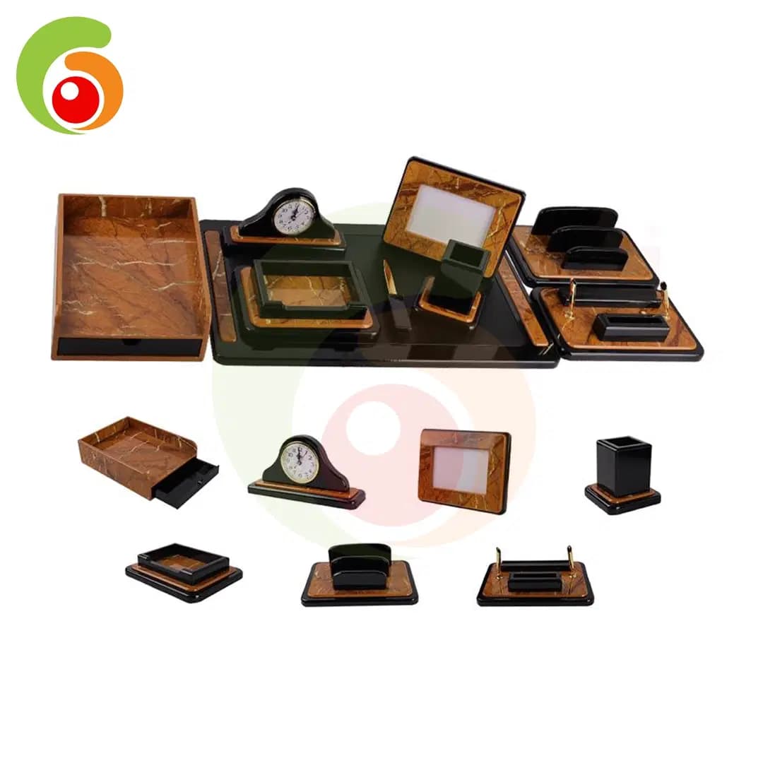Ensemble de Bureau Marron 8PCS Ref : 2