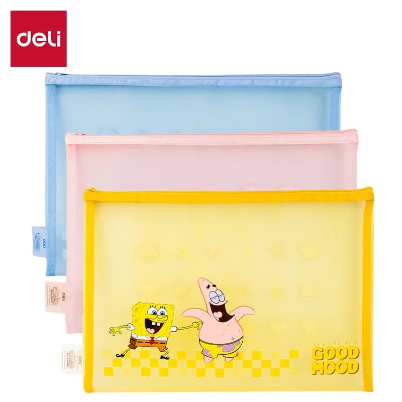 Pochette Pour Document Zip en Filet A4 Spongebob Deli Ref H982