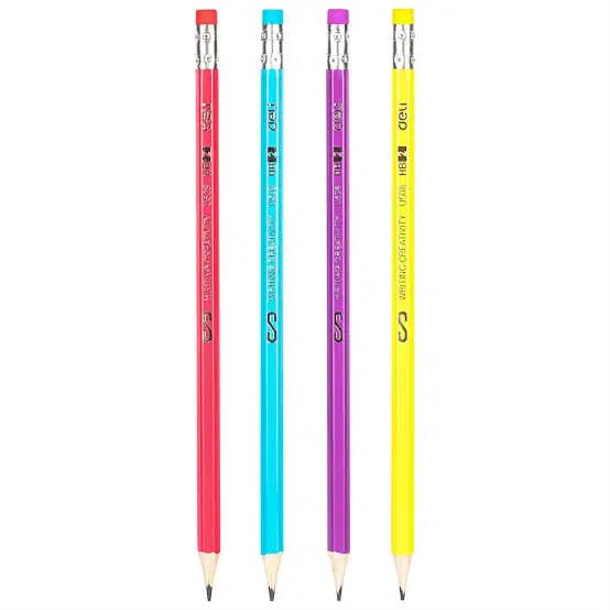 Crayon Noir Ecolier Hb Avec Gomme Scribe Deli U508