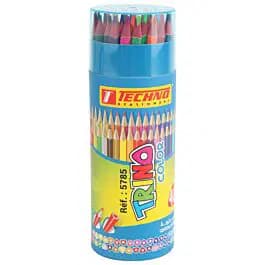 Crayon de Couleur Trino Boite Ronde de 24 Pcs Techno 5785 0703625657856