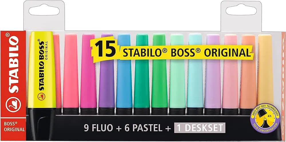 Surligneur Boss Original Deskest de 15 Pcs Stablo 7015 01 5