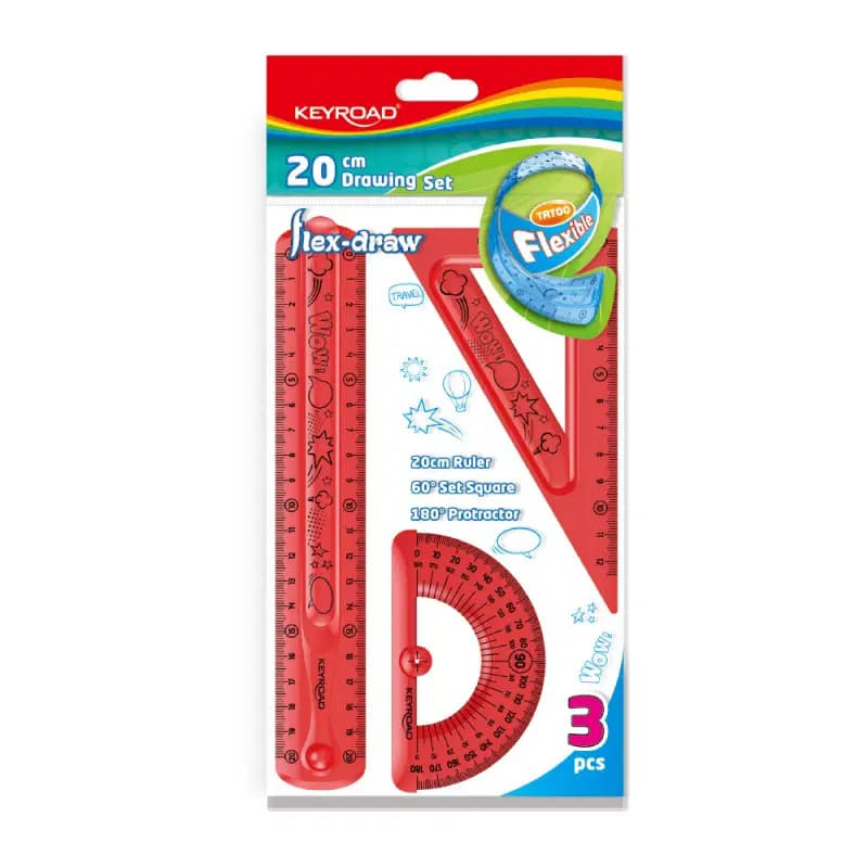 Ensemble de Regle Flexible 20CM Keyroad Bt de 20PCS Ref KR9798