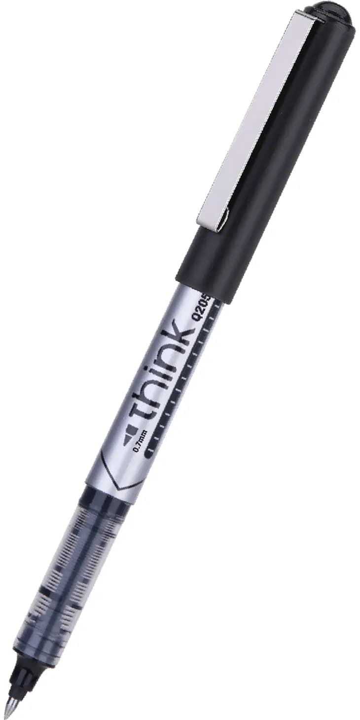Stylo Roller 0.7MM Noir[boite DE12]THINK Deli Ref Q20520