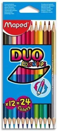 Crayon de Couleur Bicolore Boite de 12 Duo Color Peps Maped 3154148296003