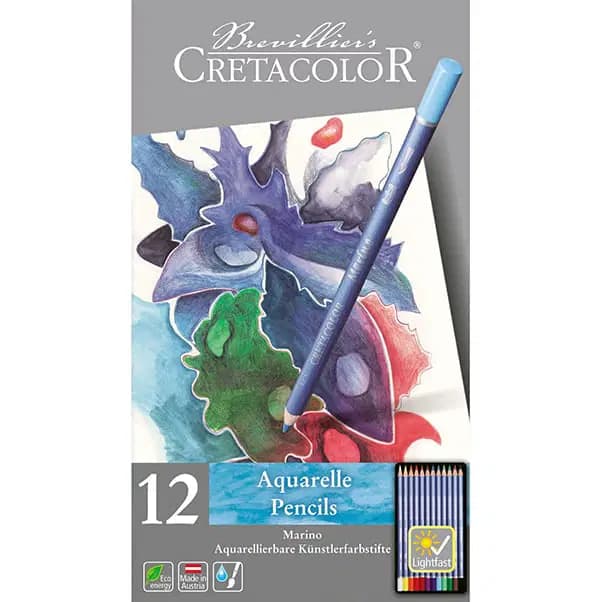 Boite Métal Cretacolor Assortiment 12 Pièces Aquarelle Pencils