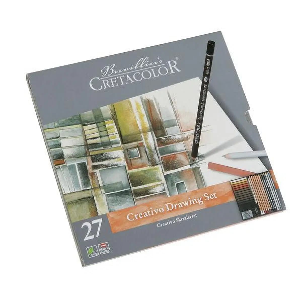 Boite Métal Cretacolor Assortiment 27 Pièces Creativo Drawing Set