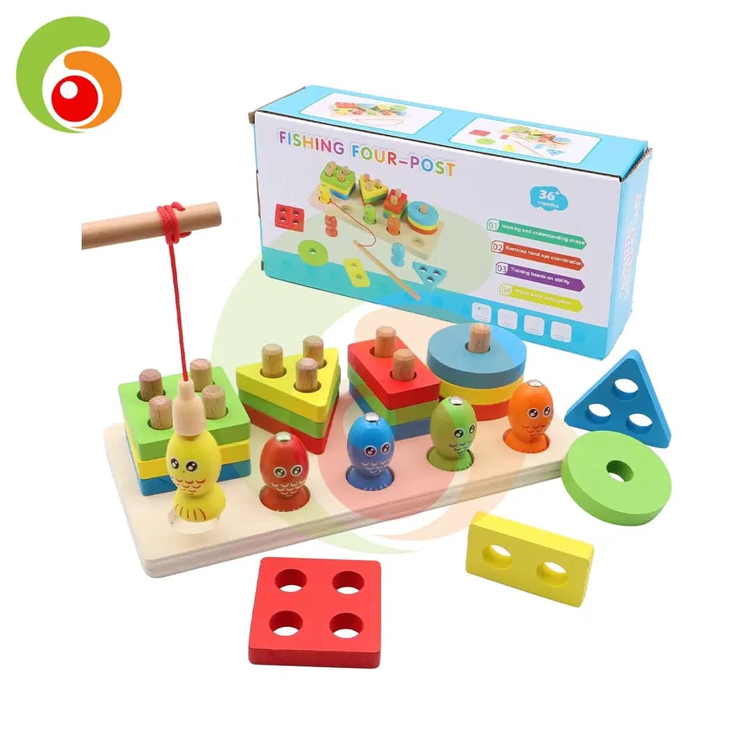 Jeux Educatif en Bois Peche Magnitique 2EN1