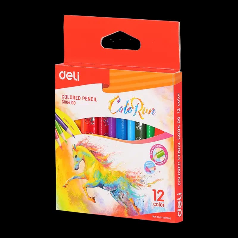 Crayon Couleur de 12 Pm Color Run Deli Ref 00400