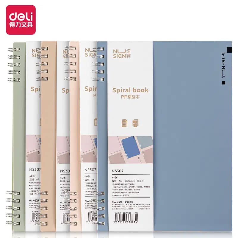 Note Book Spiral Nusign (PP/A5/60 Feuille 80GR) Deli NS308 6