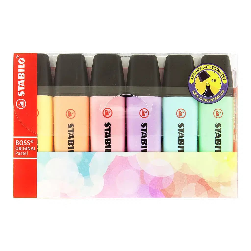 Surlignieur Stabilo Pastel Boss en Pochette de 06PCS 70/6-2