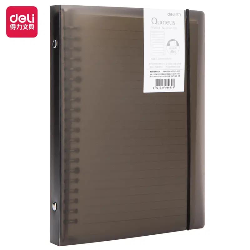 Note Book Pp Covera Feuilles Mobiles A5/80/60F Noir