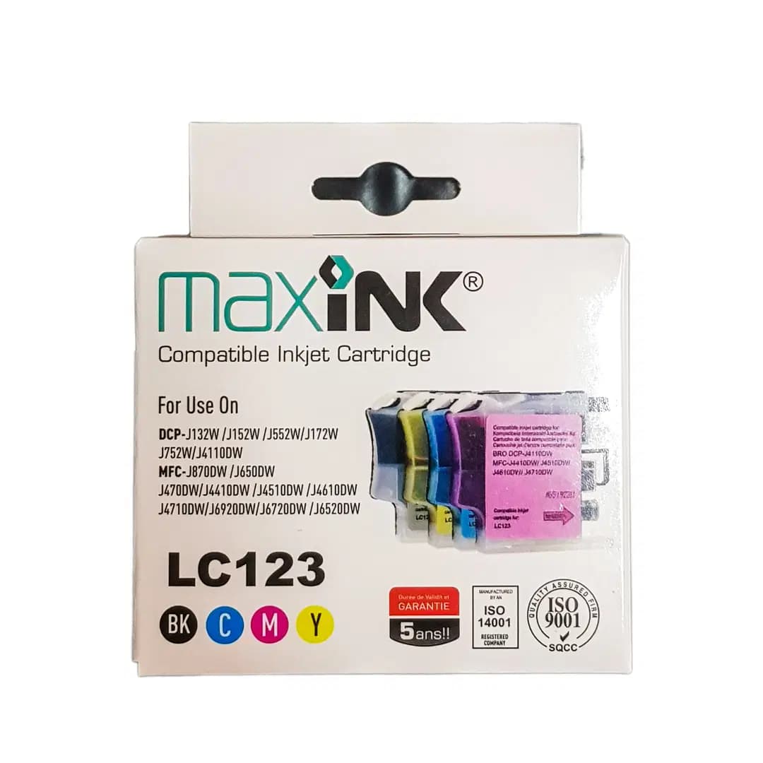 Pack 4PCS LC123 Bk Cy Yl Mg Brother