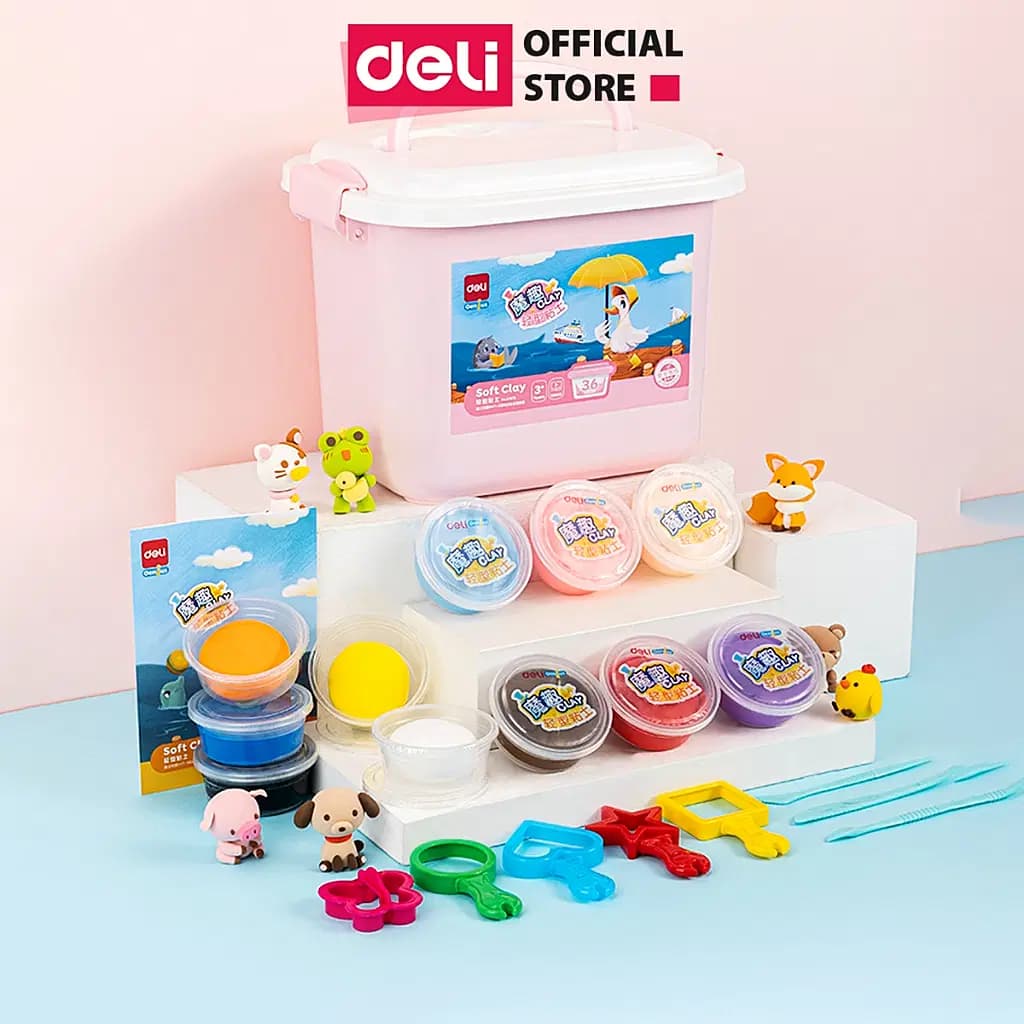 Pate a Modeler de 36 Couleurs Sous Boite Avec Moules ( Pink ) Deli Ref 67878 - d