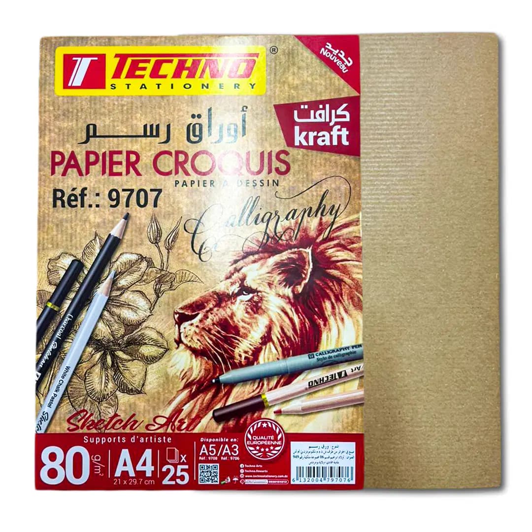Papier Kraft A4 80G Paquet de 25F TECHNO-9707-00