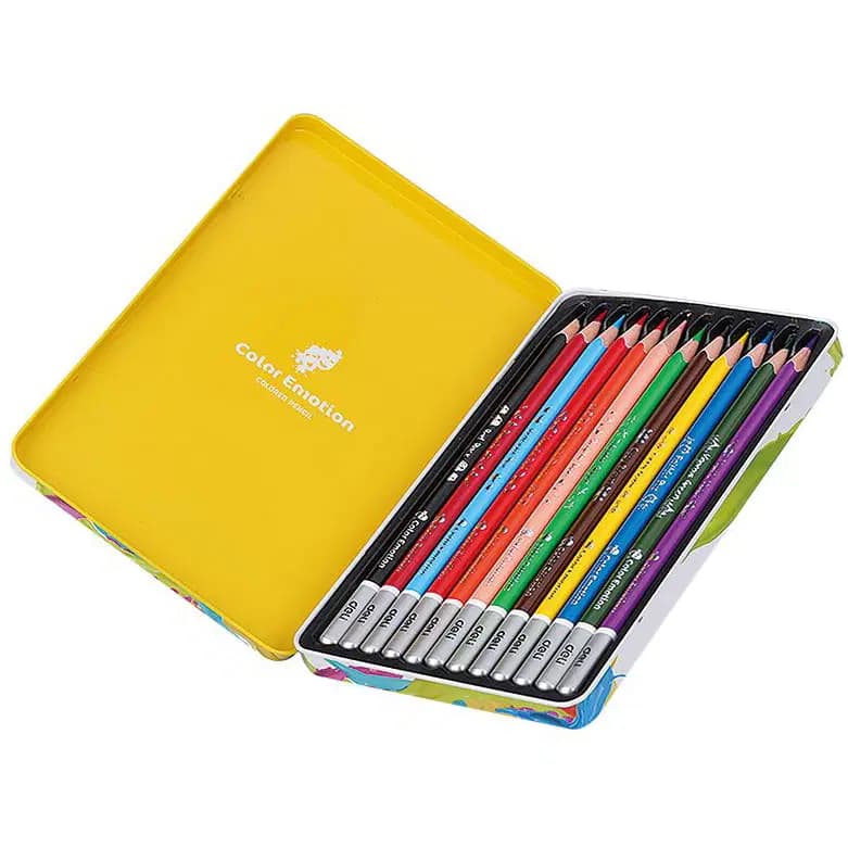 Crayon de Couleur de 12 Gm Color Emotion Boite Metalique Deli C00205 - Deli 3