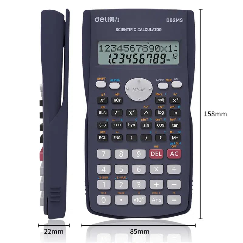 Calculatrice Scientifique 12 Chiffres Dark Blue Deli Ref D82MS-DB 3