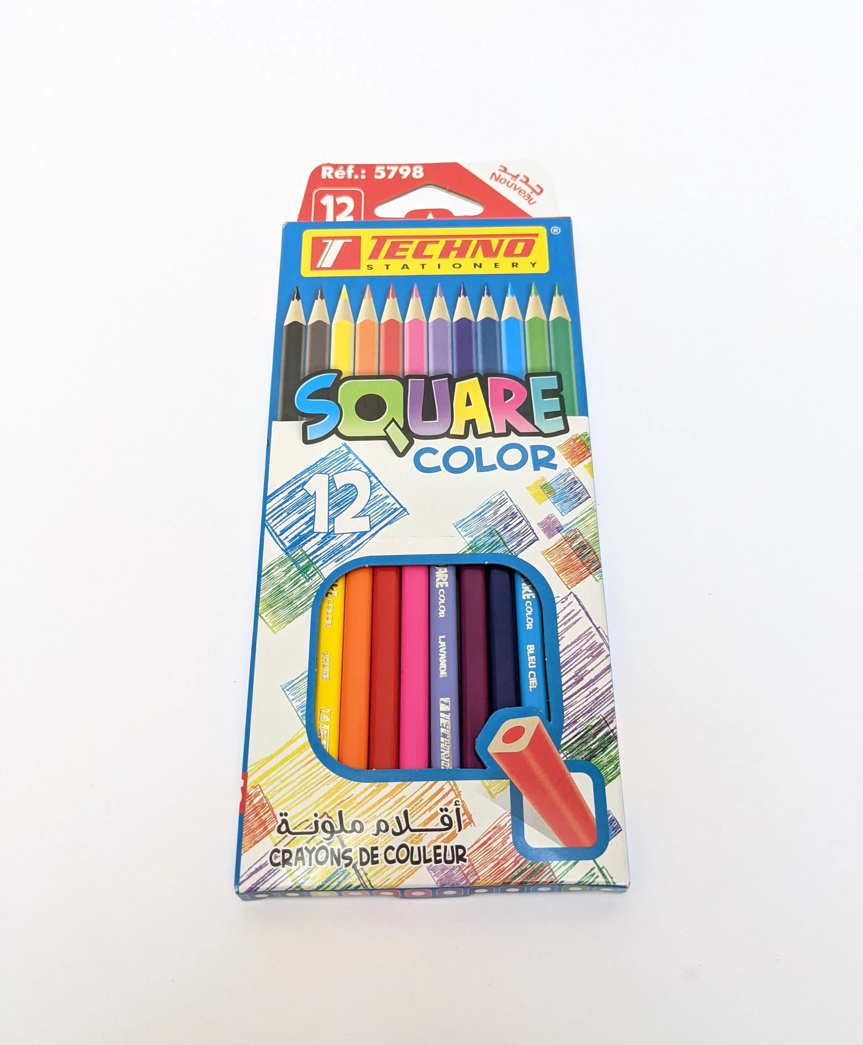 Crayons Couelirs Square Color Bte de 12 Couleur Techno 5798