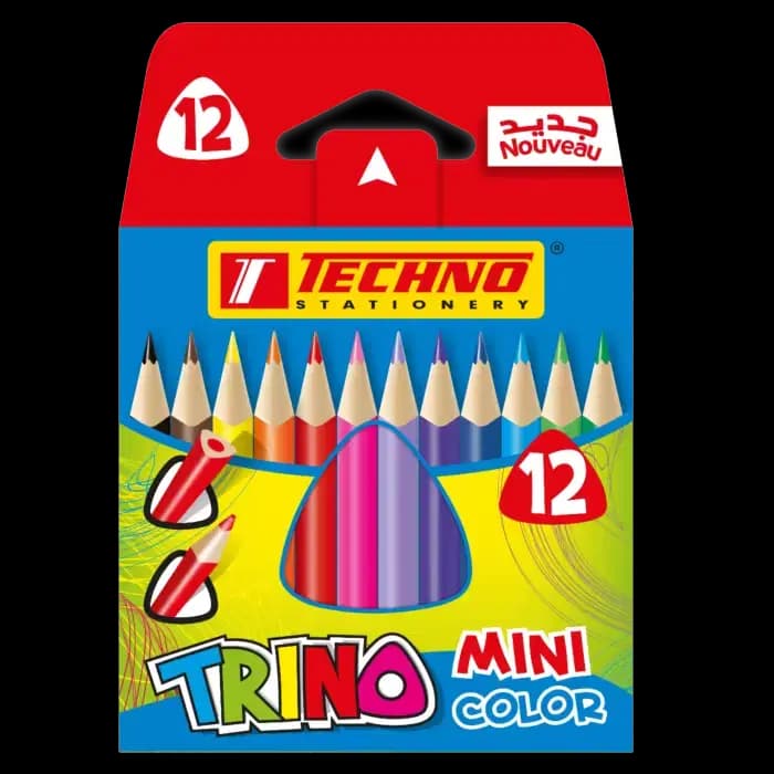 Crayon de Couleurs Trino Mini Boite de 12 Pcs Techno 5294
