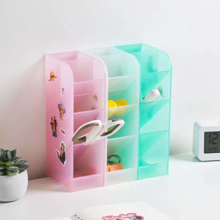 Plumier de Bureau 5 Compartiments 92.5*59*205MM Transparent Deli EZ71 2