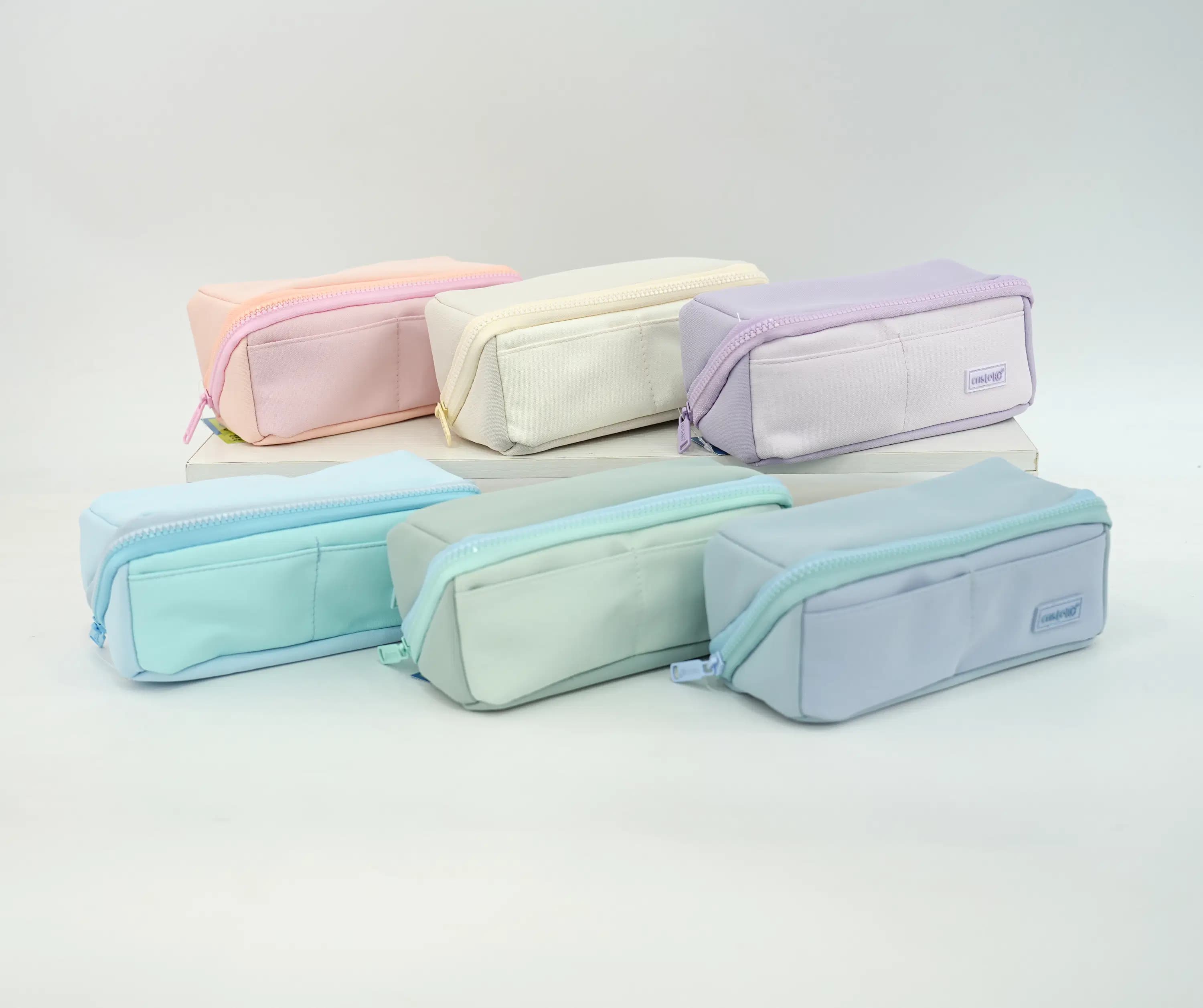 Trousse Fermeture Diagonal Uni Pastel CR-11027