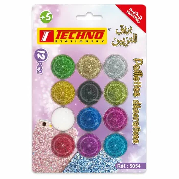 Paillettes Decoratives Jeux 12 Couleurs Techno