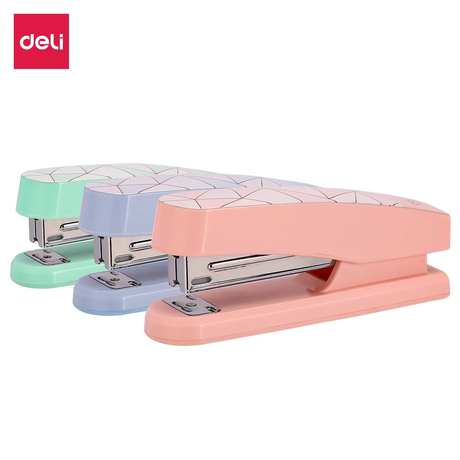 Agraffeuse de Bureau en PP(24/6 26/6 25F / 70G) Deli Macaron Ref E0402F