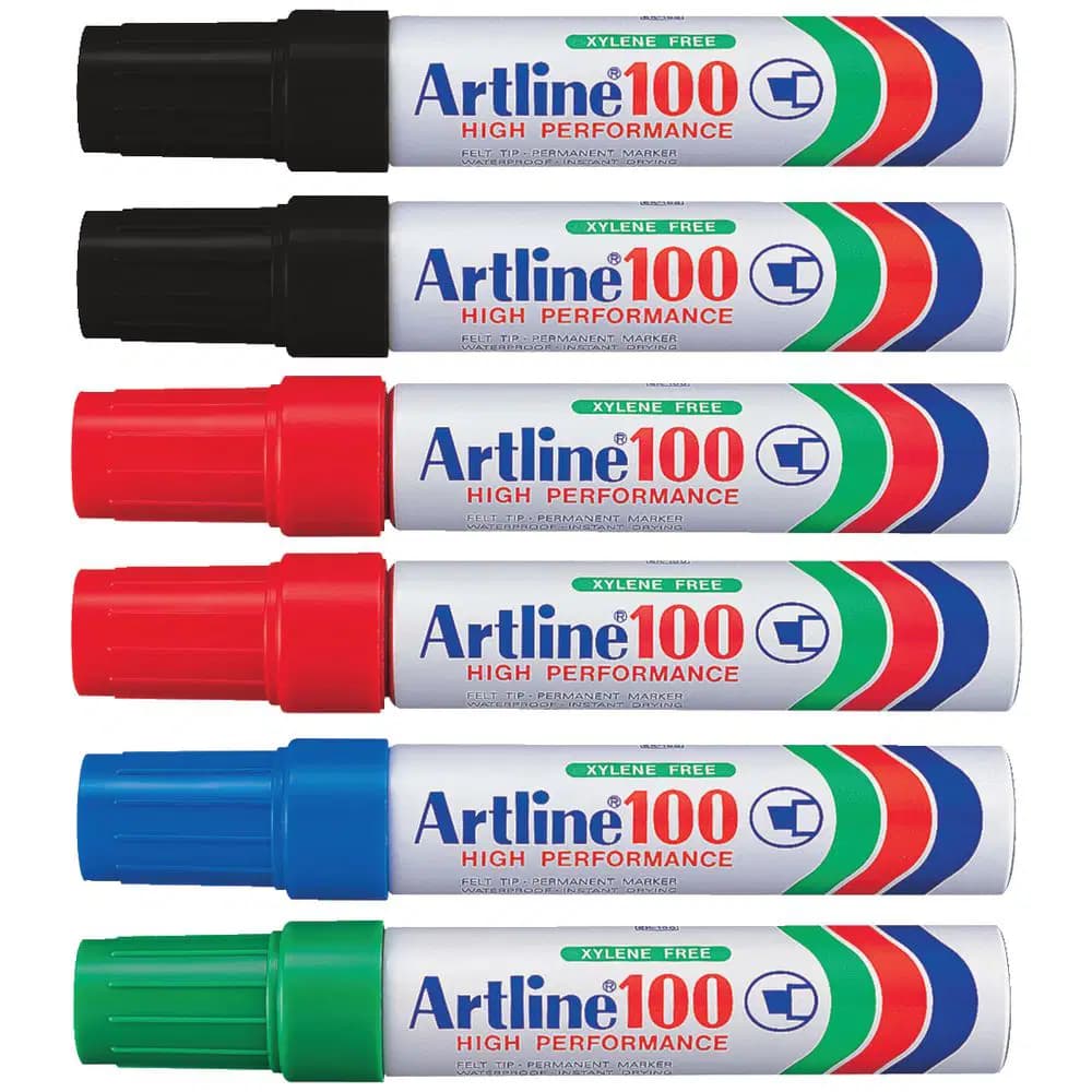 Marqueur Magnum Artline 100 Vert Rt Blue et Rougeet Noir