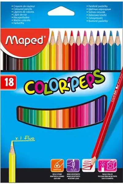 Crayon Couleur Maped de 18PCS Color'peps