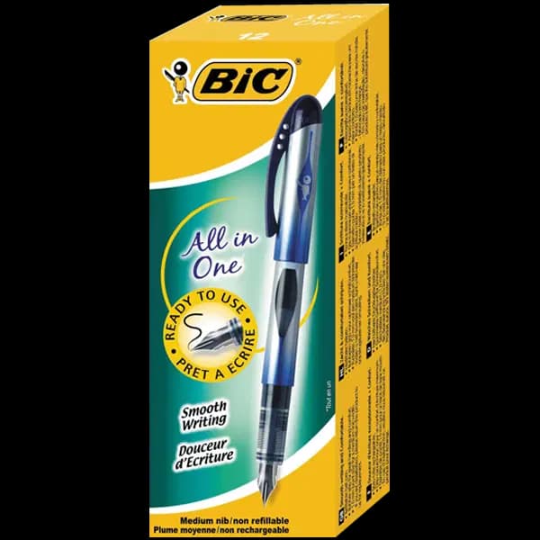 Stylo a Plume Bleu Bic Tout en Un Boite de 12