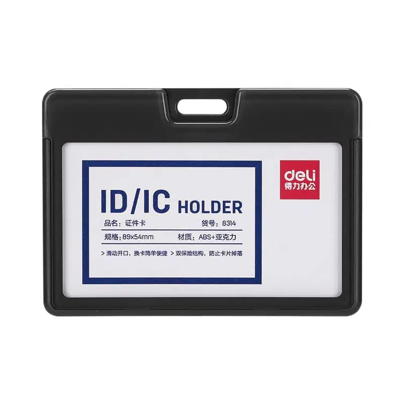 Porte Badge Injected Horizontal Dark Grey Deli Ref 8342DG