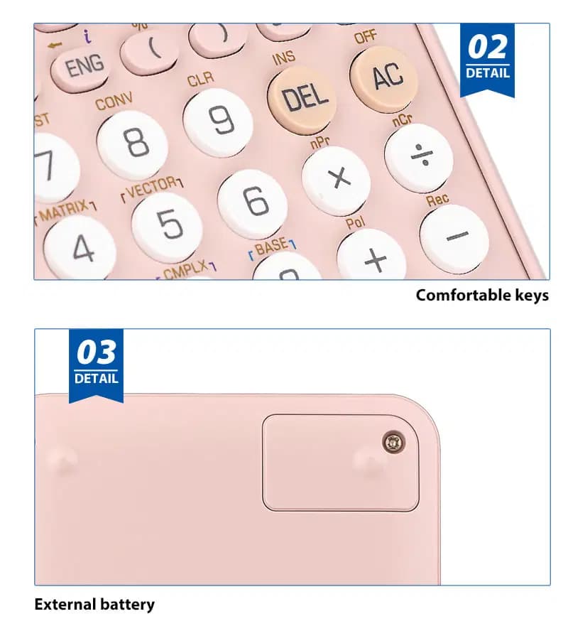 Osalo Calculatrice Scientifique Série Ii - 417 Fonctions OS-991ES Plus Ii Pink 8