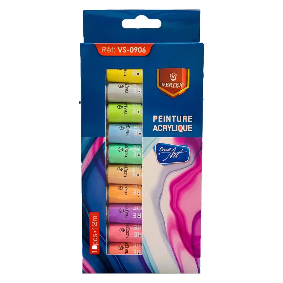 Guache Vertex Agrilic de 10 Pastel 12 Pcs Display VS0906 2