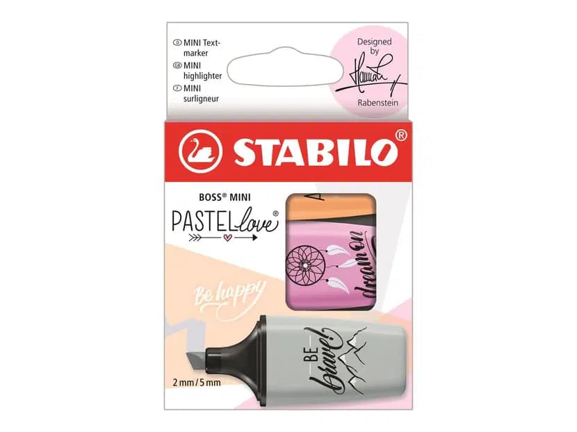 Surligneur Boss Mini Pastellove 02 en Pochette de 3 Pcs Stablo 07/03 59