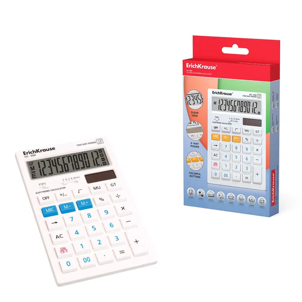 Calculatrice Blanche 12 Chiffres CC-352 EK-40352