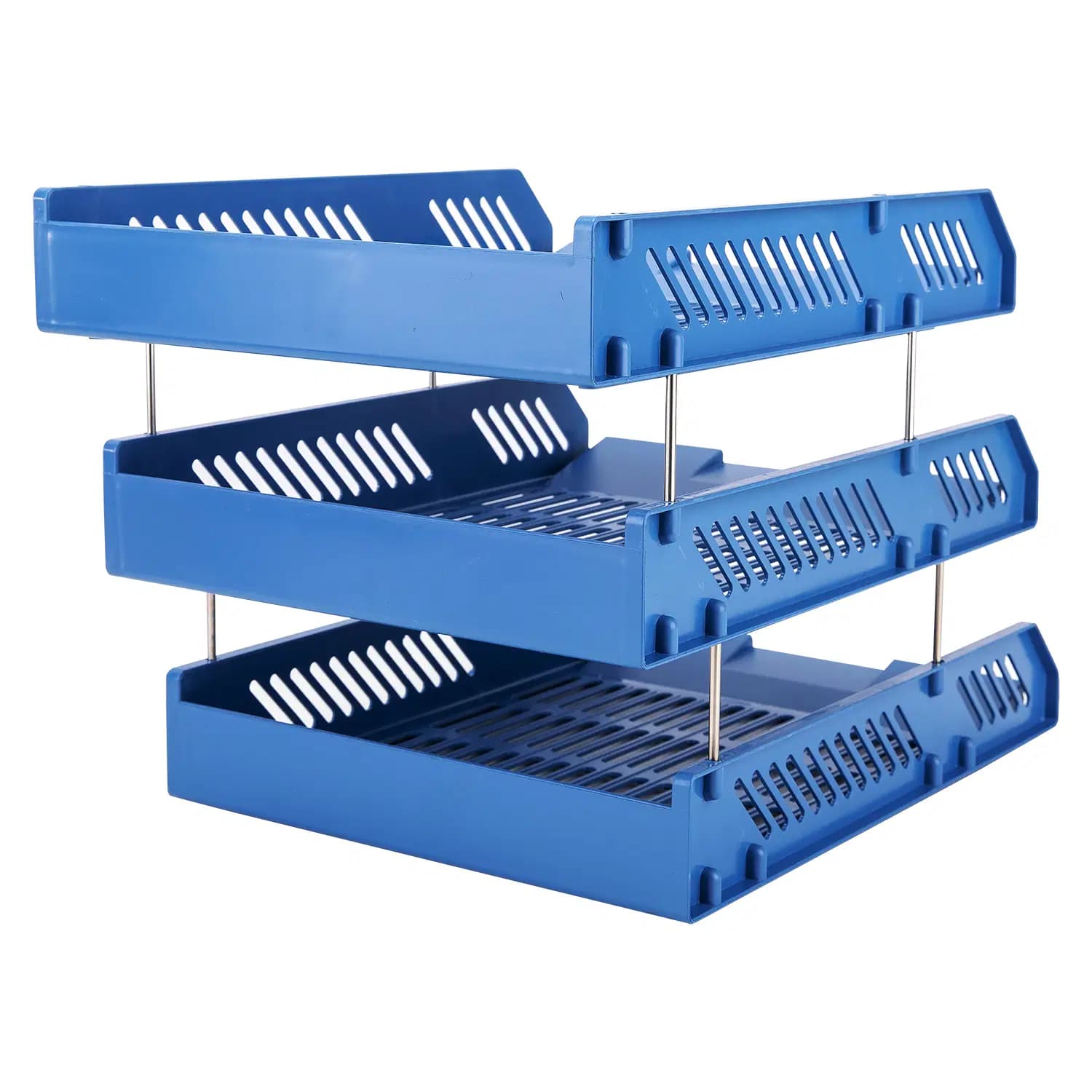 Trieur de Dossier 3 Etage en Plastique Bleu 9209 Deli 2