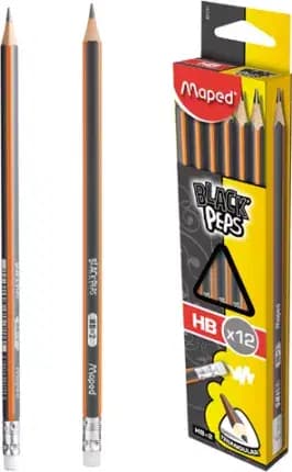 Crayon Maped Noir Black'peps Enbout Gomme H