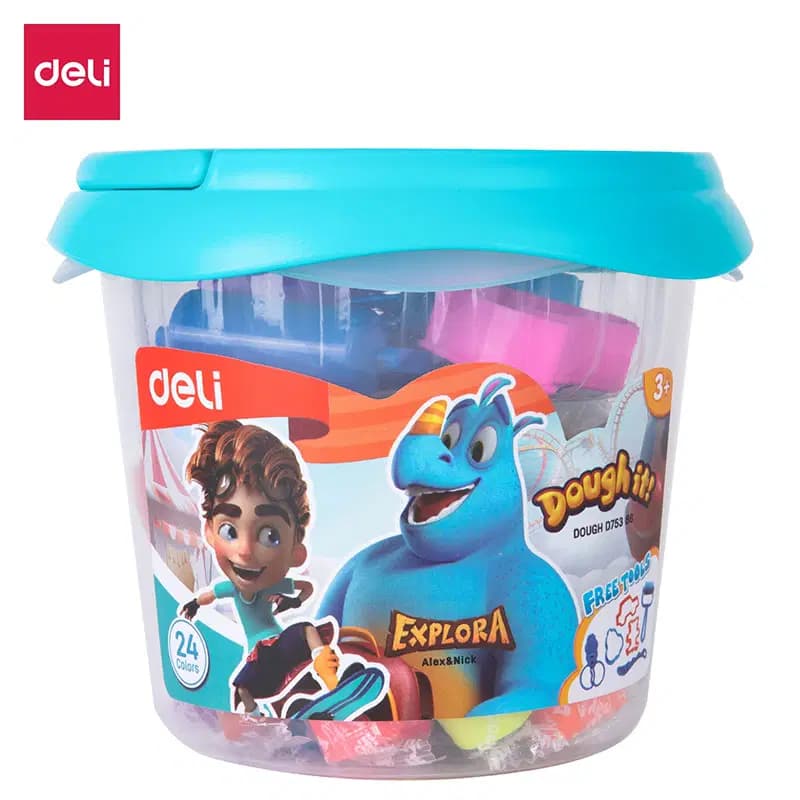 Pate a Modeler Avec Moules Pot de 24 Couleurs Explora Deli Ref ED75386