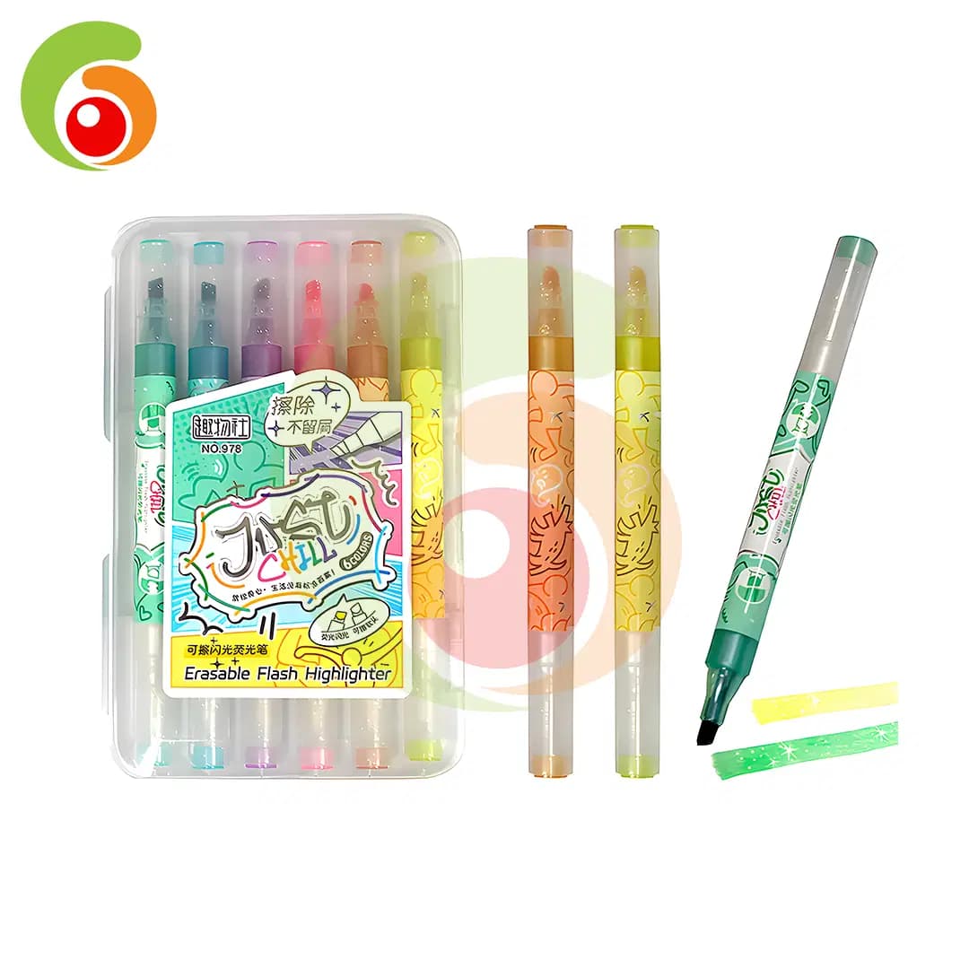 Marqueur Fluorescent Brilant Pochette de 8 Effacable Ref 978 Vision