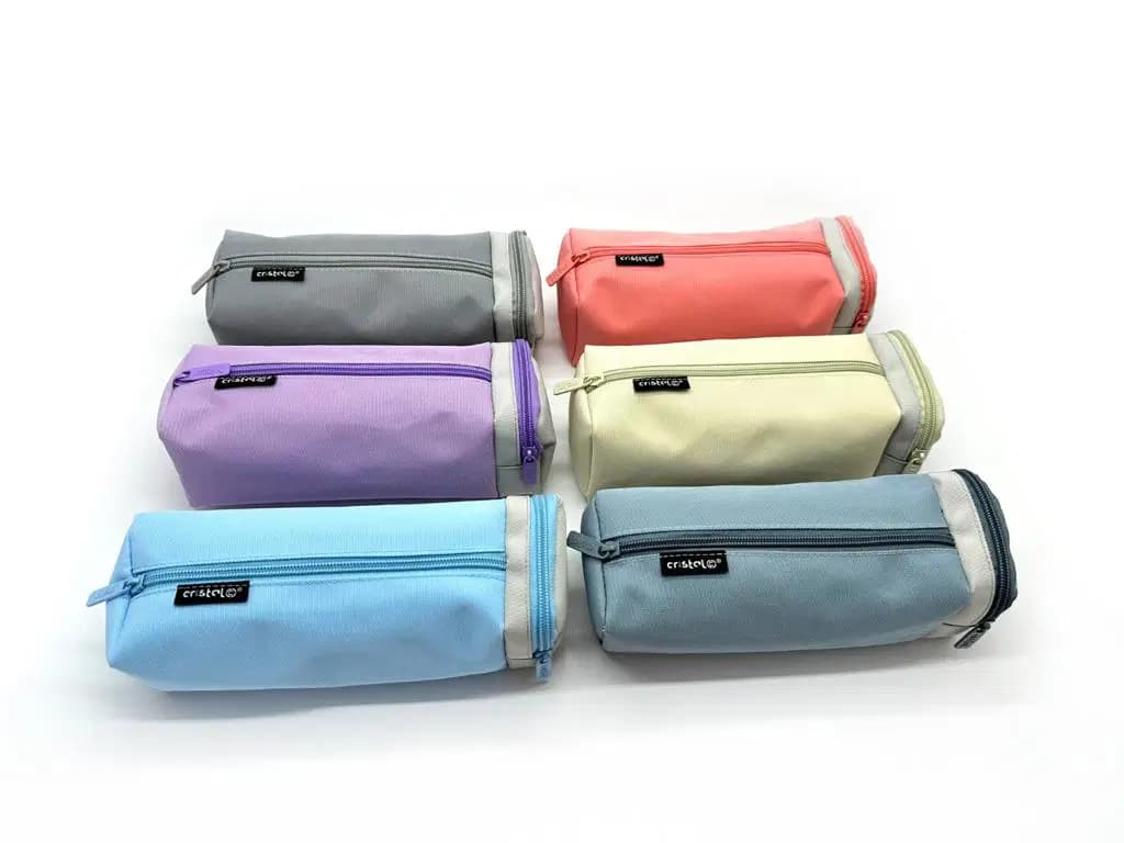 Trousse Carree Avec Poche Lateral Coul Pastel Cristal CR-1833
