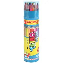 Crayon de Couleur Trino Boite Ronde de 24 Pcs Techno 5783 0703625657832