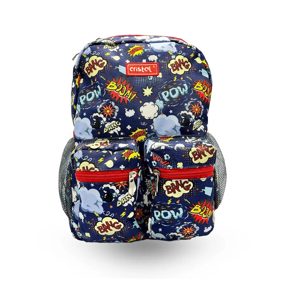 Sac a Dos Scolaire Double Poche Frontale Cristal CR-4633 2
