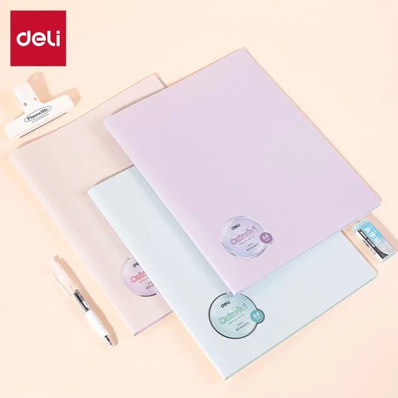 Porte Fiches A4 60pochettes 120vues Colorful Deli Ref F914