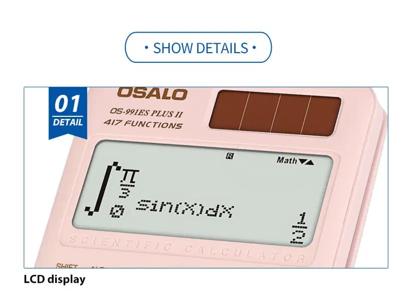 Osalo Calculatrice Scientifique Série Ii - 417 Fonctions OS-991ES Plus Ii Pink 7