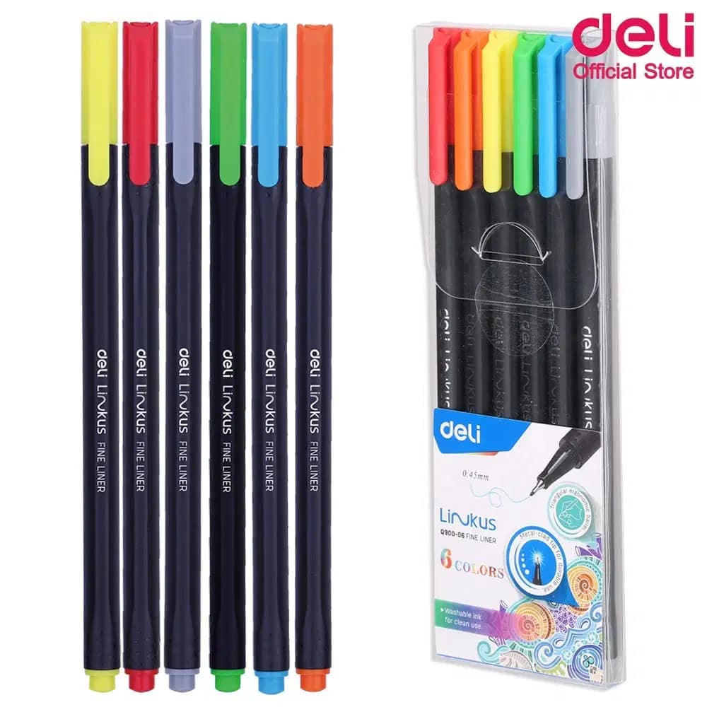Feutre Fine Liner Pochette 6 Linkus Deli Q900-06