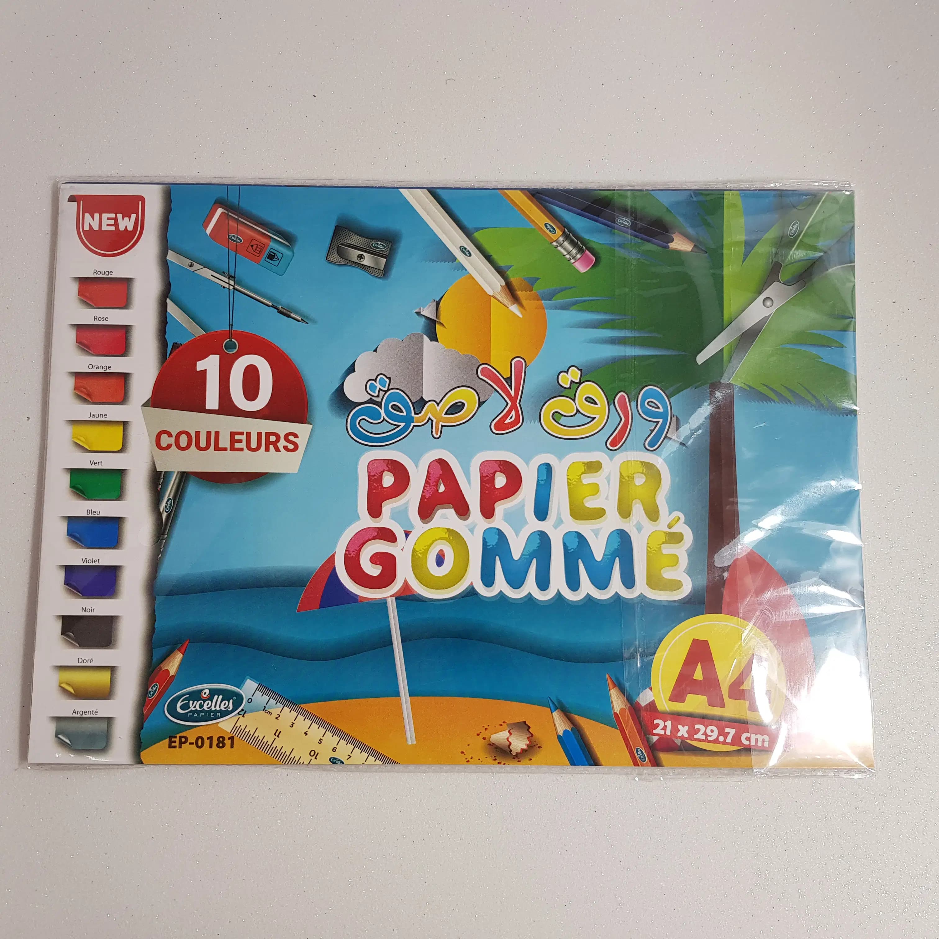 Papier Gomme A4 10 Couleur Excelles Ep -0181