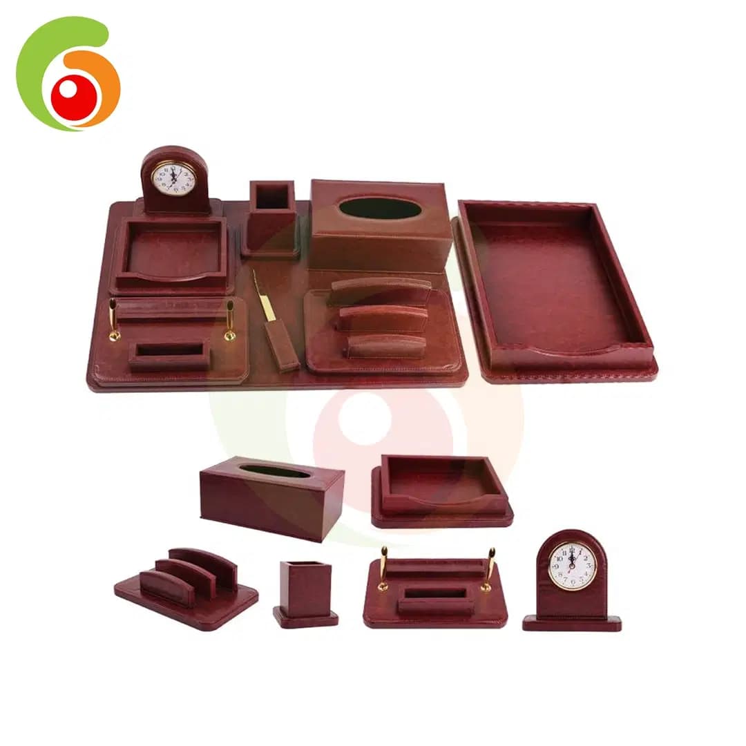Ensemble de Bureau Marron 9PCS Ref : 75 123