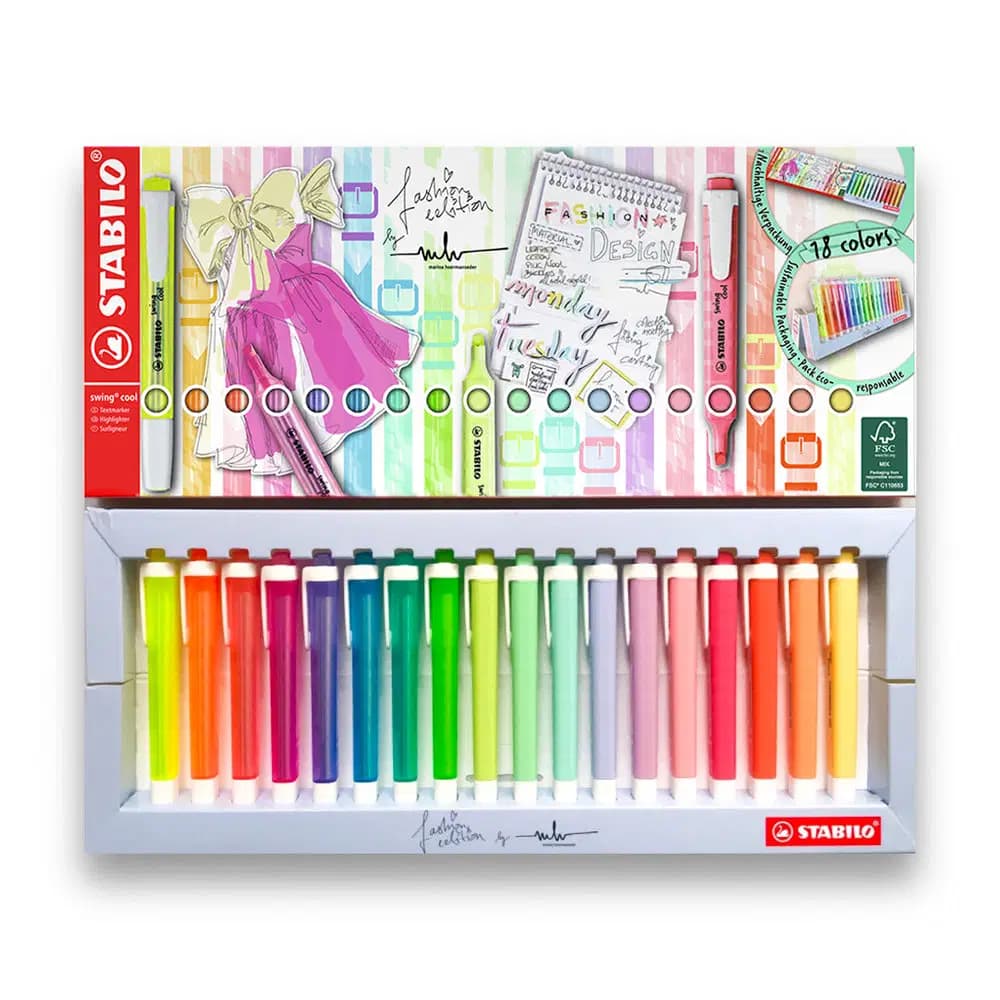 Surligneur Swing Cool Deskset de 18 Clrs Stablo 275/1801 5