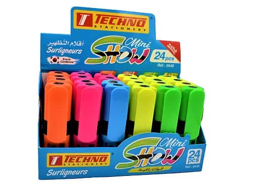 Surligneur Mini Show en Pesentoire de 24 Pcs Techno 5646